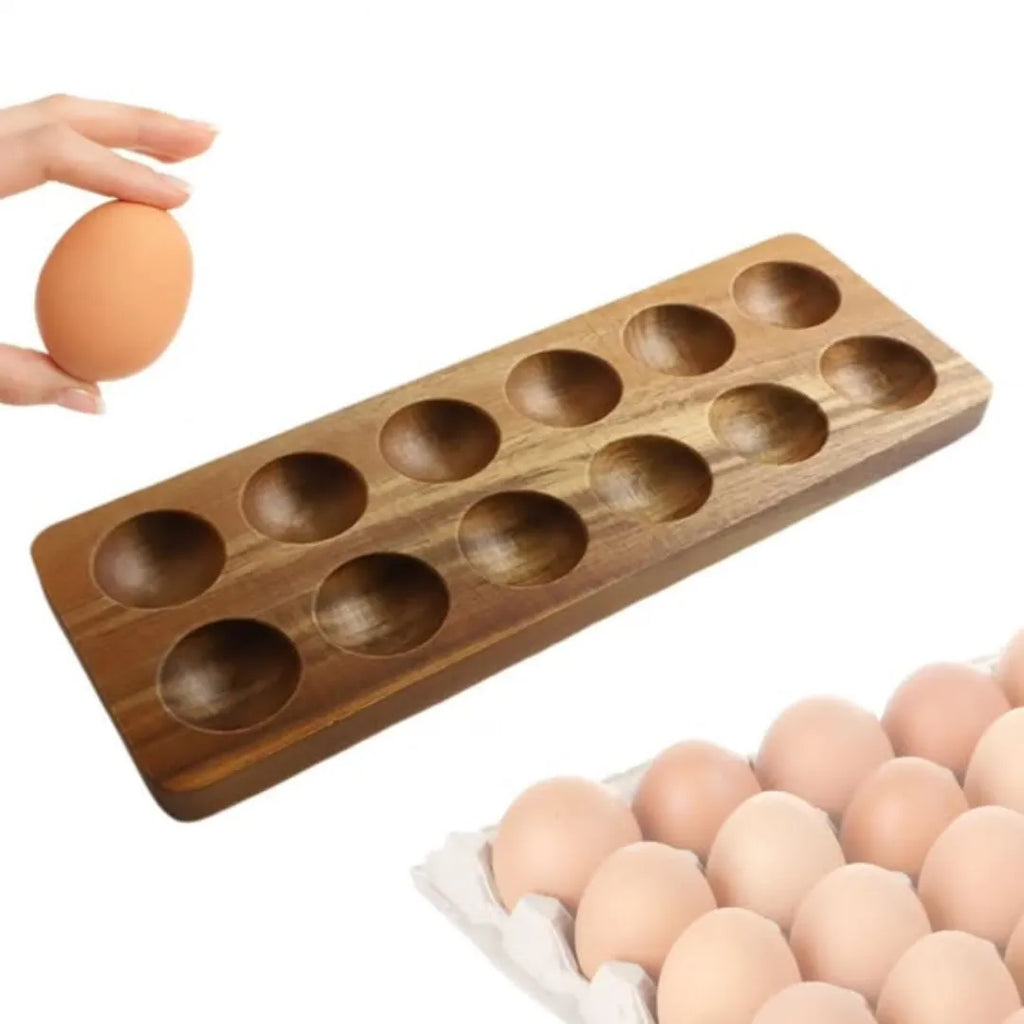 12Pc Wood Egg Holder