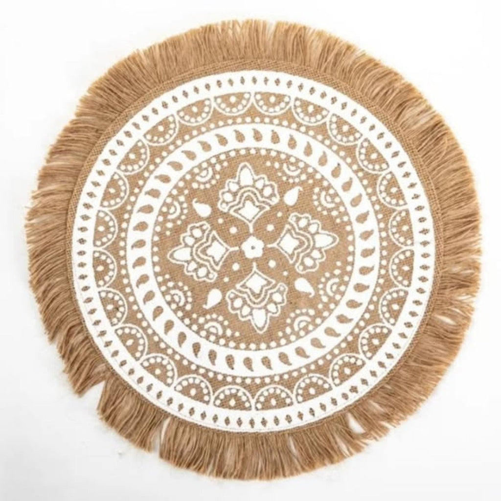 6 pc Boho Style Jute Table Place Mats