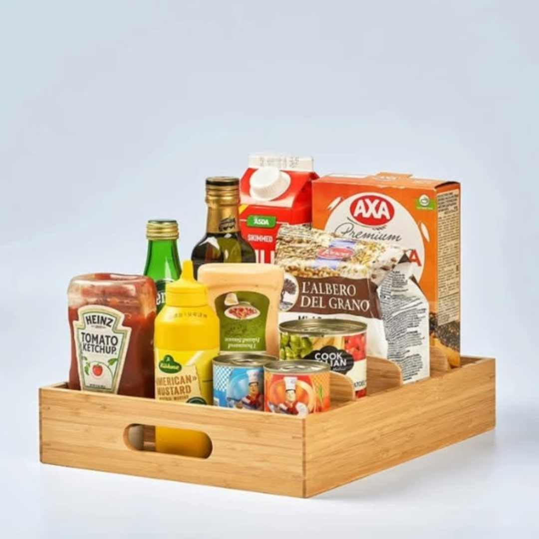 Bamboo adjustable lid organizer