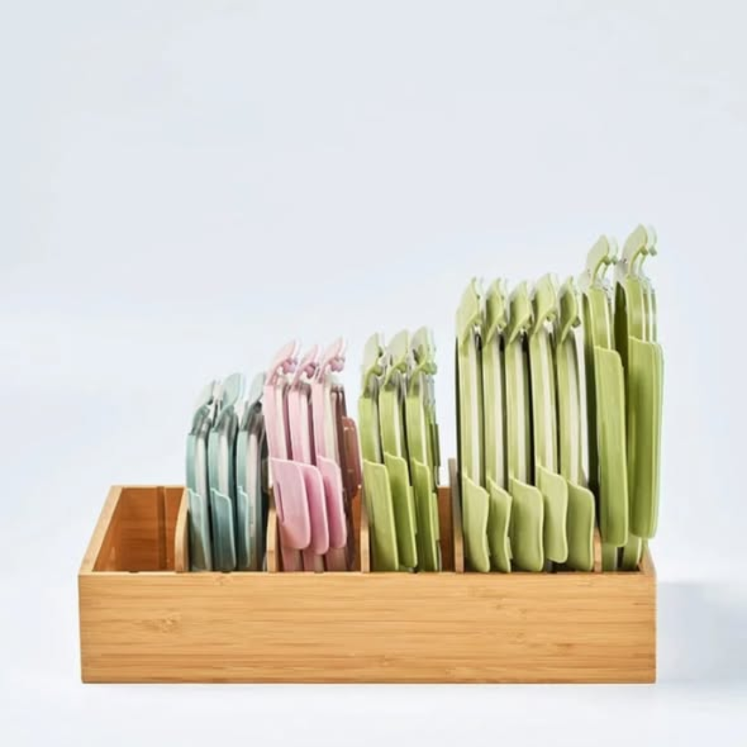 Bamboo adjustable lid organizer