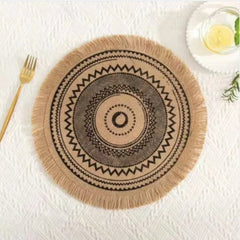 6 pc Boho Style Jute Table Place Mats