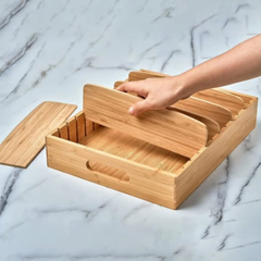 Bamboo adjustable lid organizer