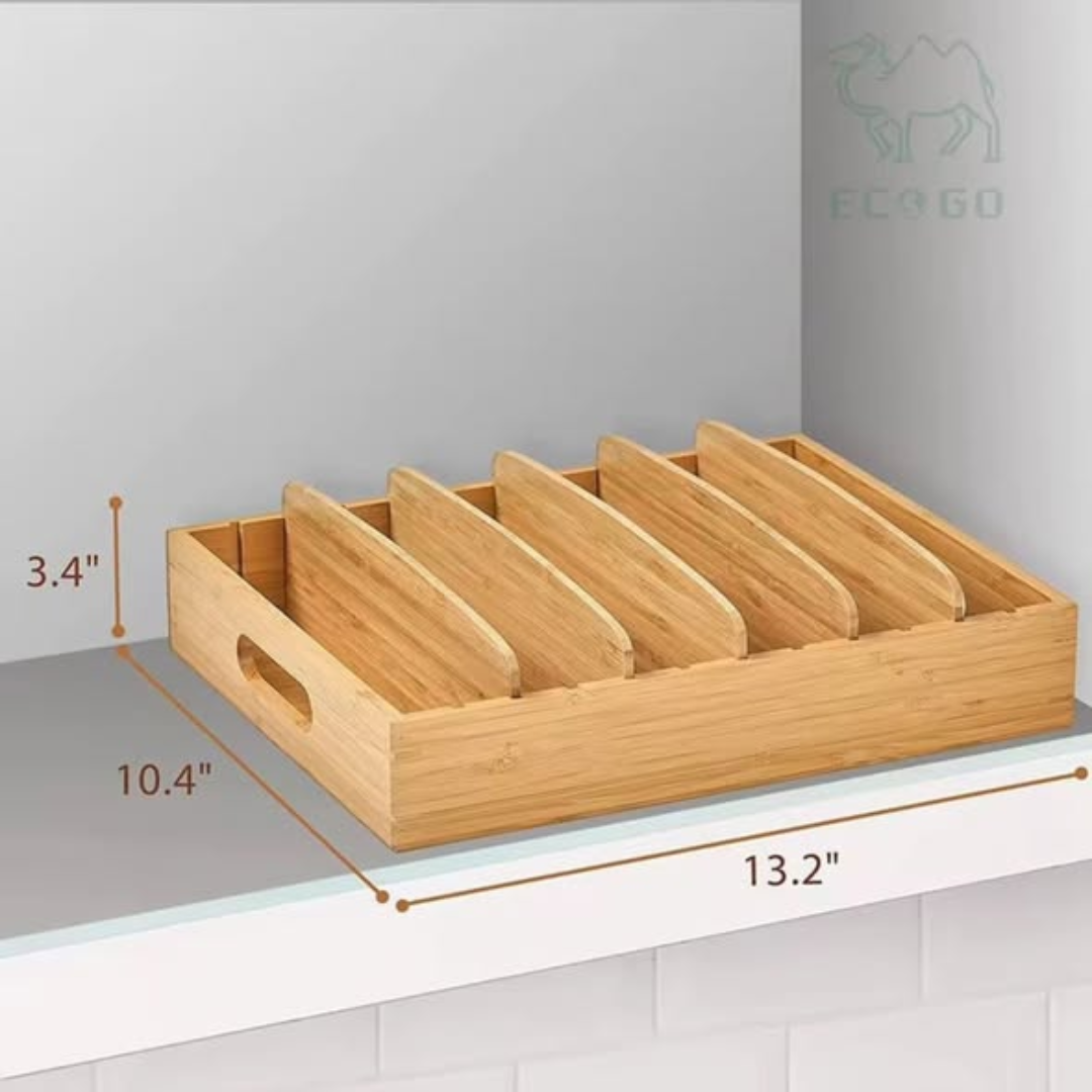 Bamboo adjustable lid organizer