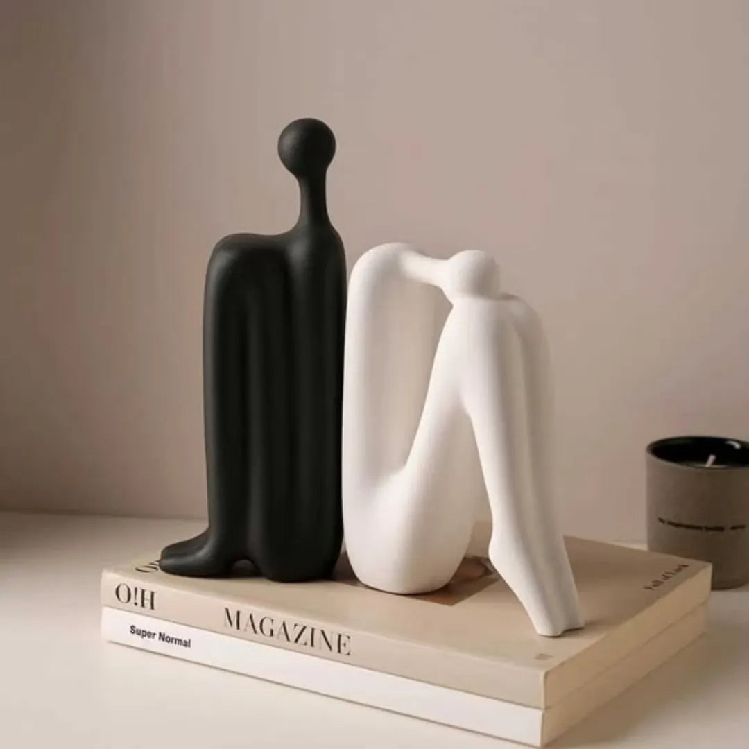 Abstract Figure Ceramic Bookends