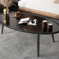 Black Oval Wooden Coffee Table