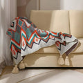 Bohemian Knitted Throw Blanket With Tassels