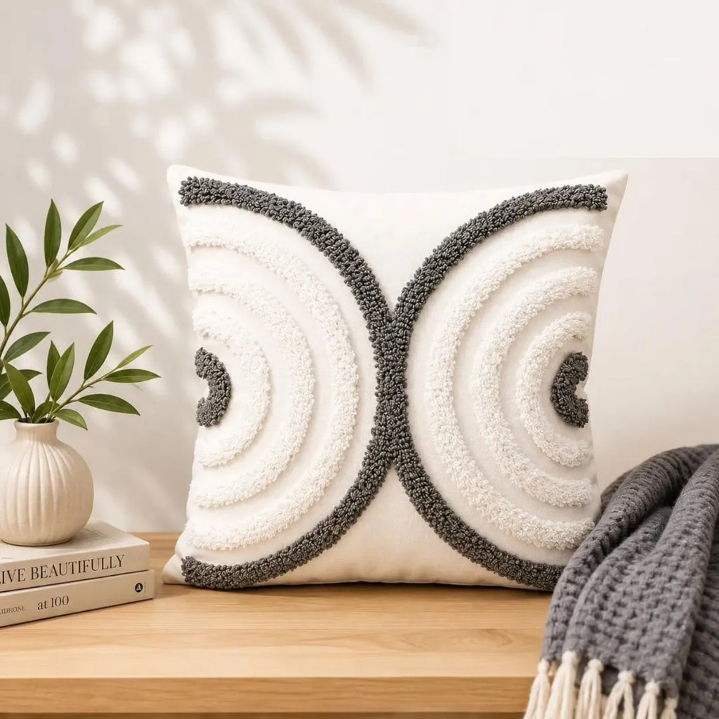Boho Vintage Tufted Throw Pillow Covers With Tassels
