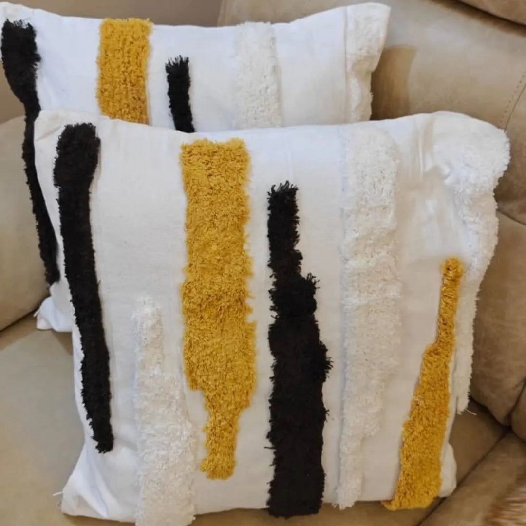 Boho Vintage Tufted Throw Pillow Covers With Tassels
