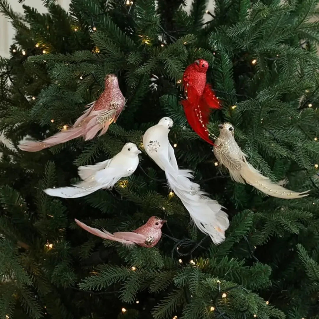 Colorful Christmas Birds Ornament