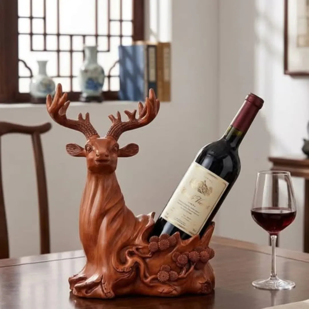 Deer Head Decorative Sculpture Wine Rack