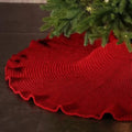 Knitted Ruffled Christmas Tree Skirt