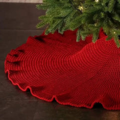 Knitted Ruffled Christmas Tree Skirt