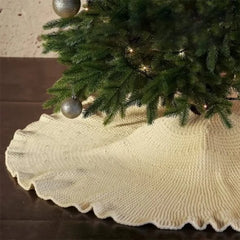 Knitted Ruffled Christmas Tree Skirt