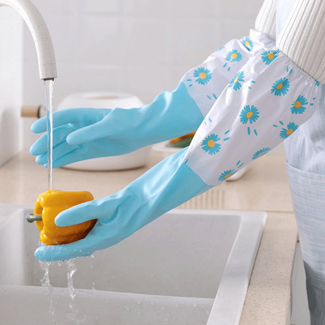Long Silicone Waterproof Kitchen Gloves