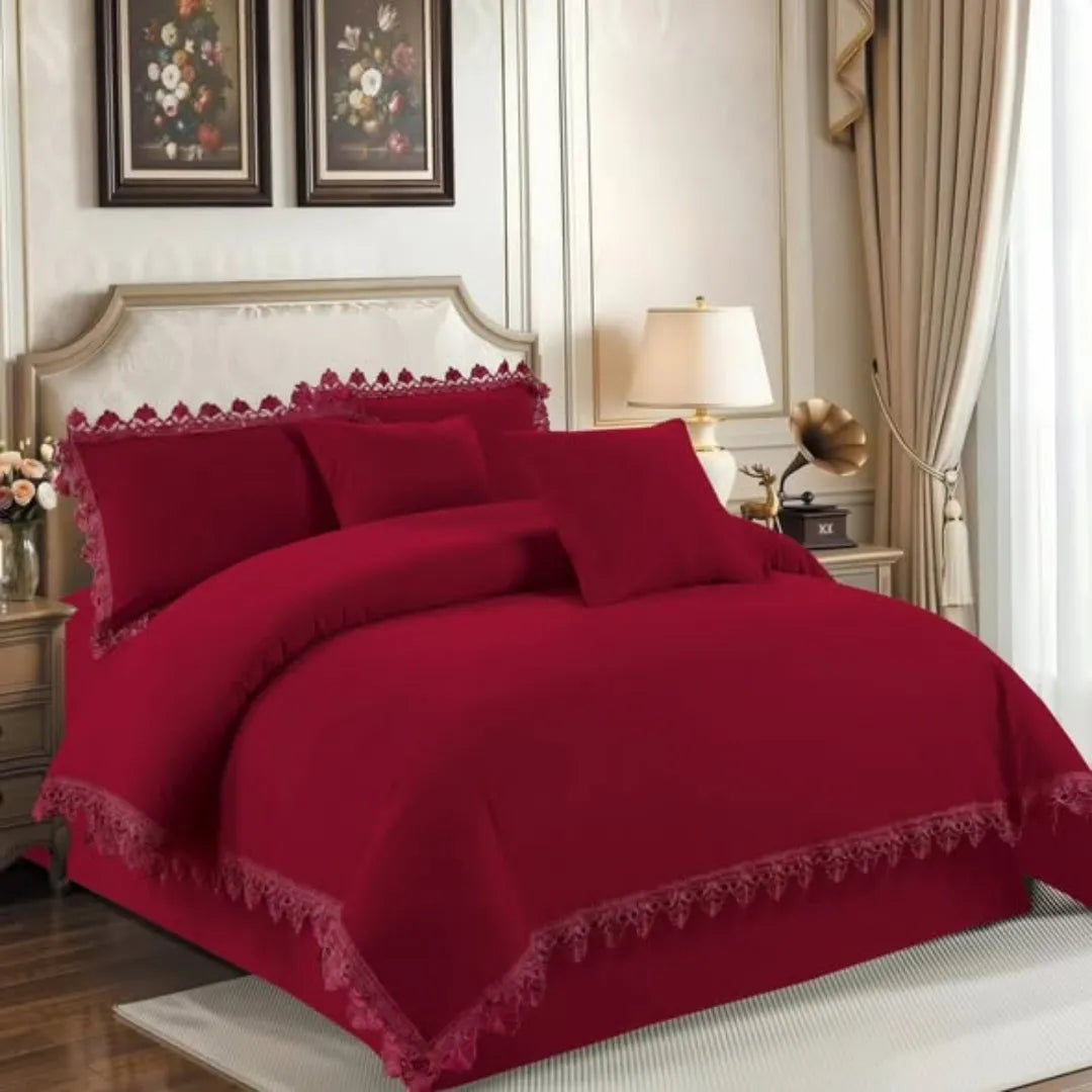 Maroon 6*7 Fancy Duvet Set
