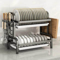 2 Tier Dish Rack With Cutlery Holder and Chop Board Holder