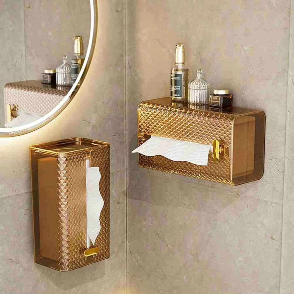 Luxury Diamond Wall-Mounted Acrylic Transparent Tissue Box Table Napkin Holder
