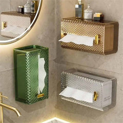 Luxury Diamond Wall-Mounted Acrylic Transparent Tissue Box Table Napkin Holder