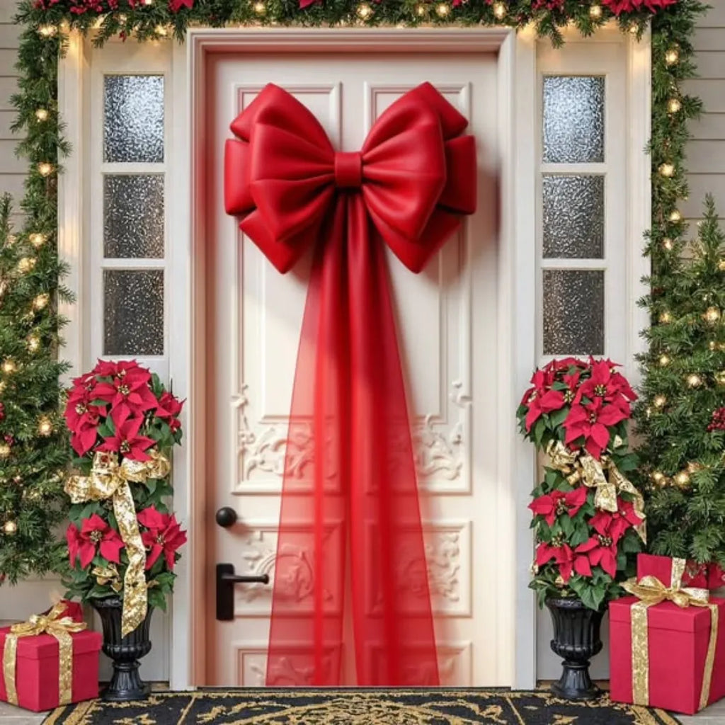 Red Decorative Bow Banner