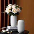 Ribbed Vase With a Glossy Finishing
