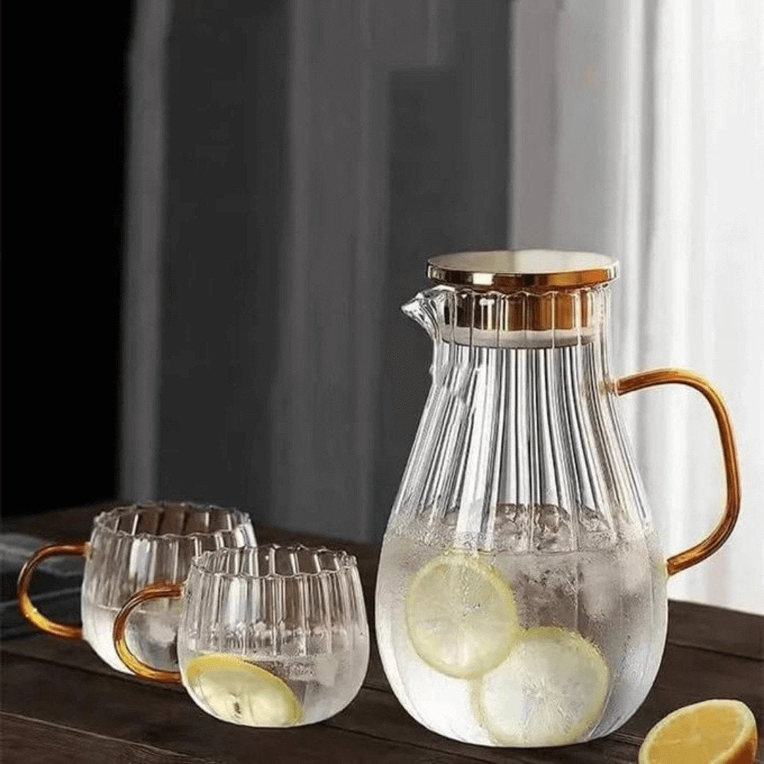 Striped Pumpkin Transparent Glass Pitcher