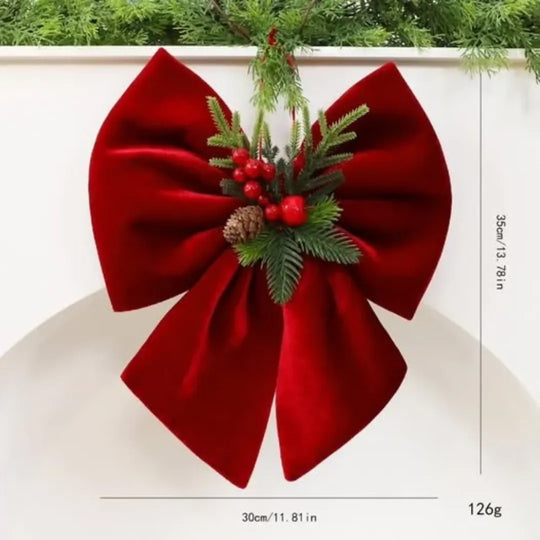 Wine Red Christmas Tree Bow