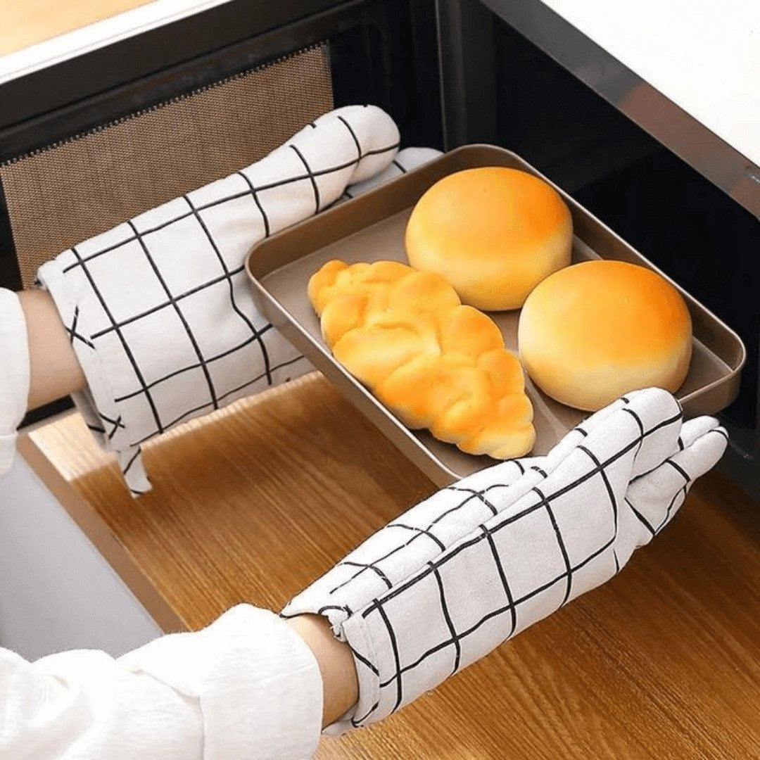 Cotton and Linen Oven Gloves