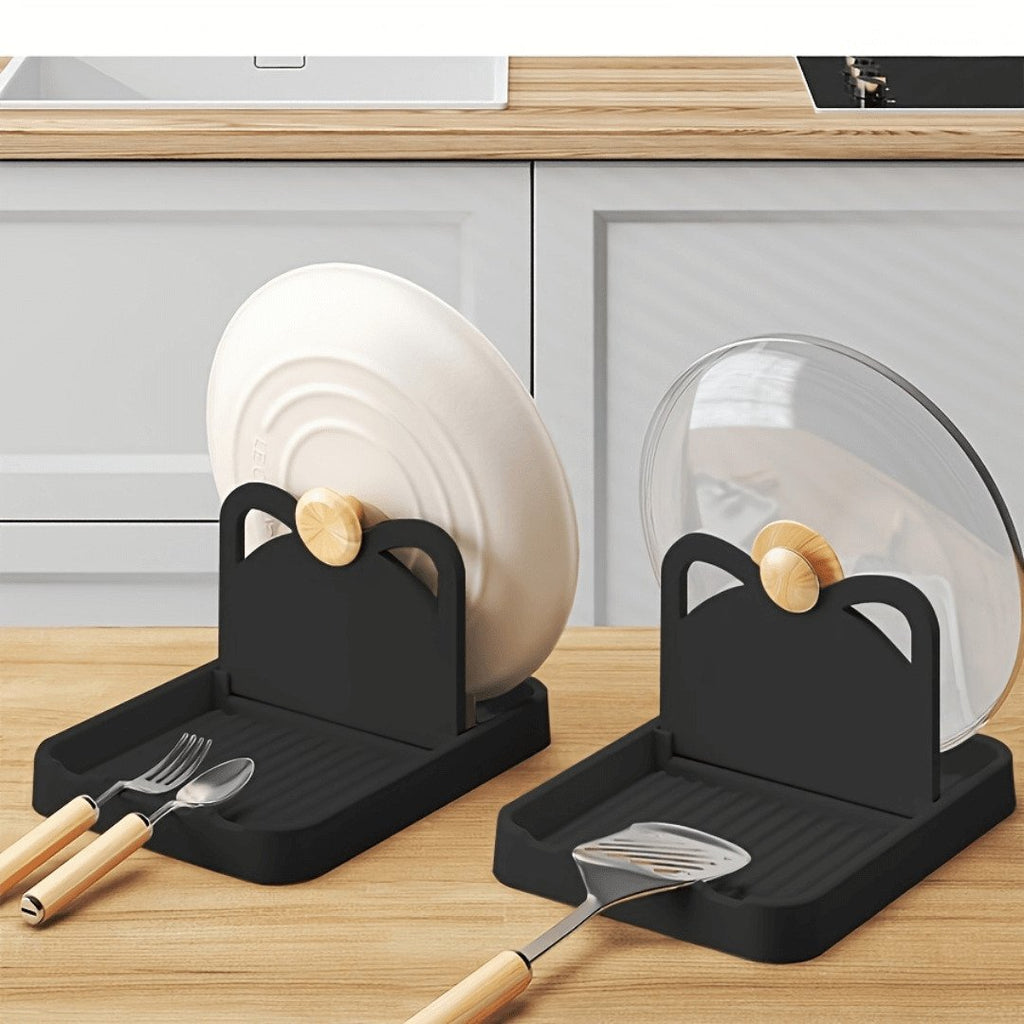 Countertop Pot Lid Rack and Spoon Holder