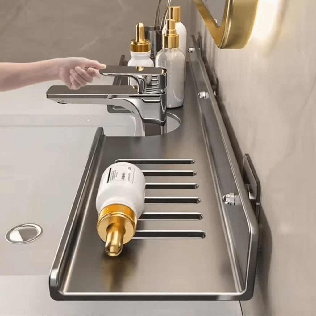 Premium Aluminum Wall-Mounted Bathroom Organizer