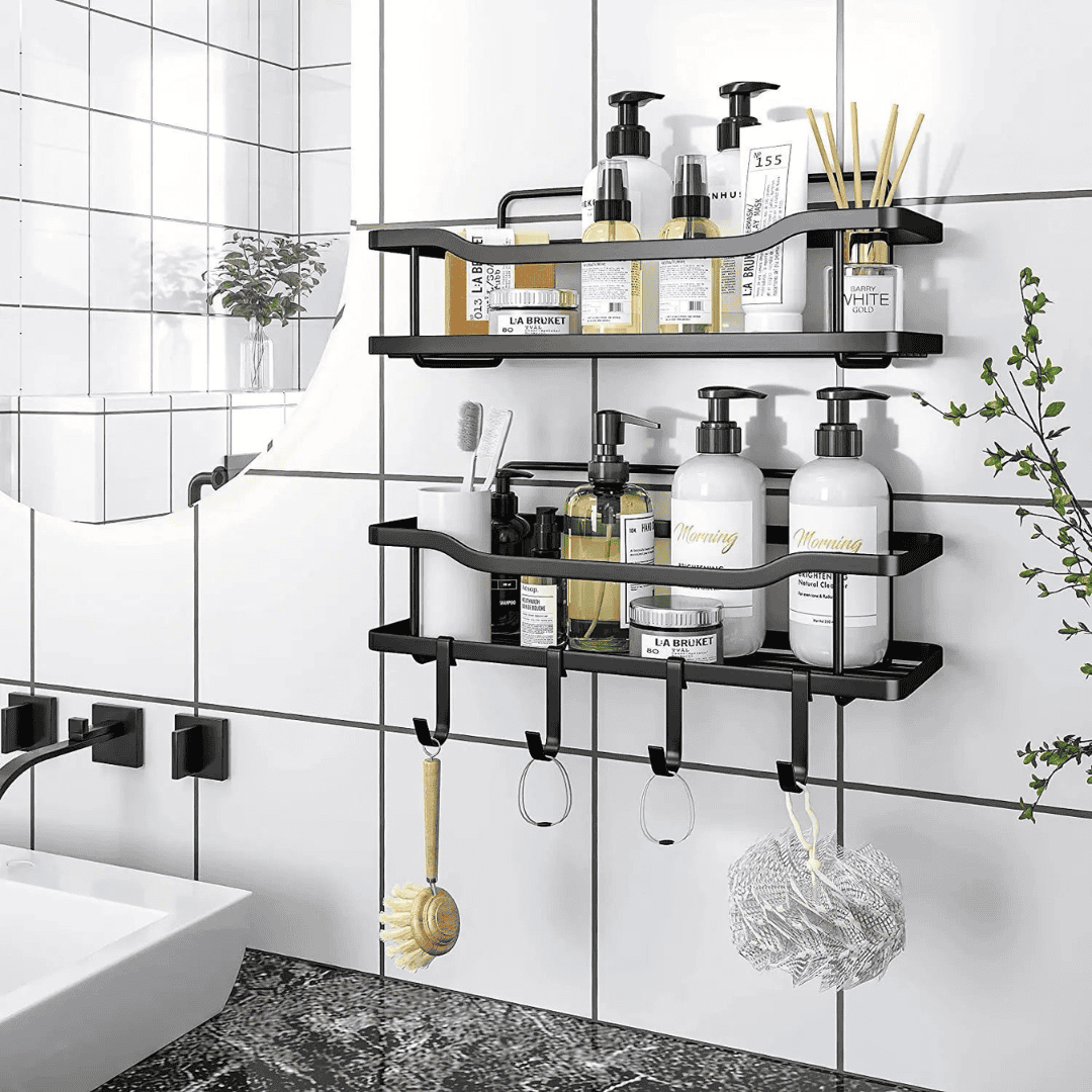 2pcs Shower Caddy Shelf / Bathroom Organizer / Kitchen Shelf