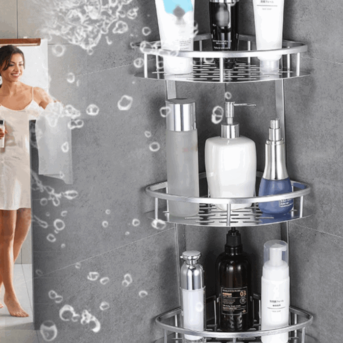 3-Layer Space Aluminum Bathroom Corner Shelf