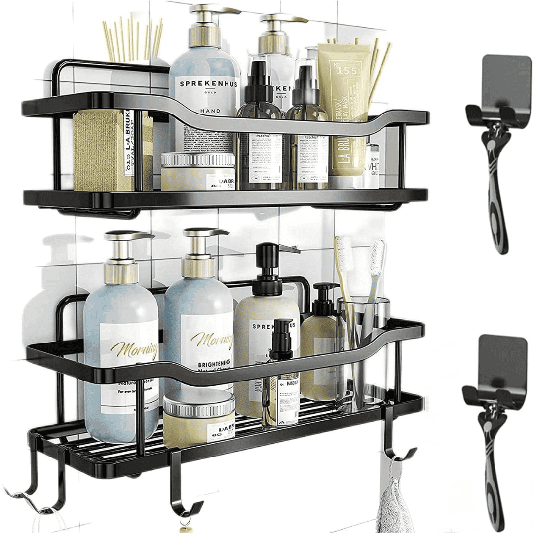 2pcs Shower Caddy Shelf / Bathroom Organizer / Kitchen Shelf