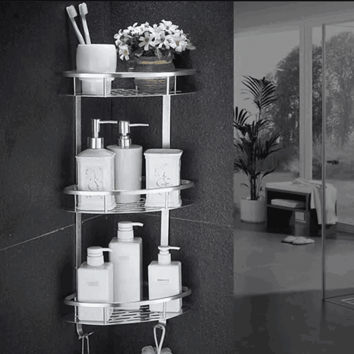 3-Layer Space Aluminum Bathroom Corner Shelf