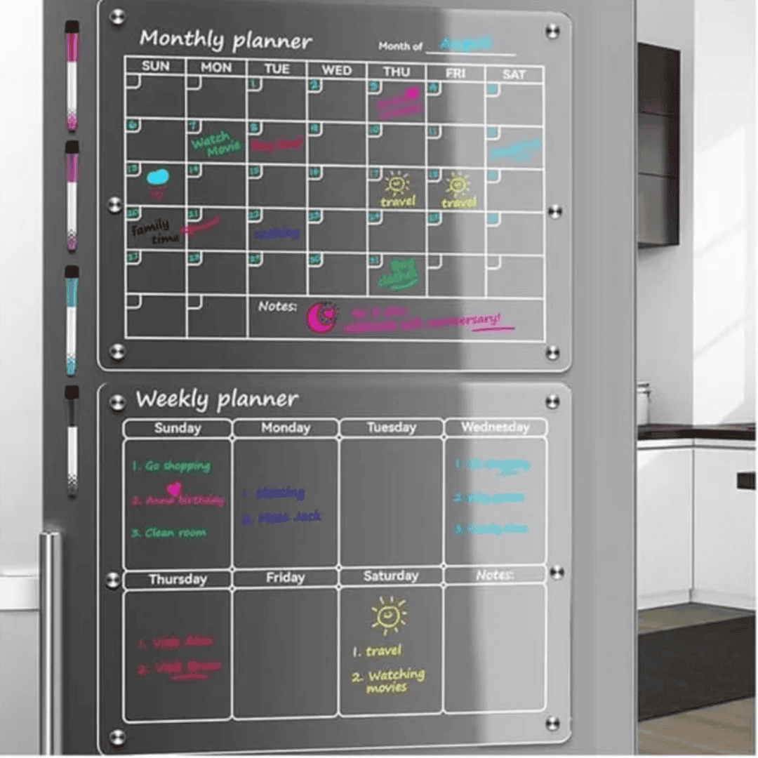 2pcs Magnetic Monthly/Weekly Fridge Planner