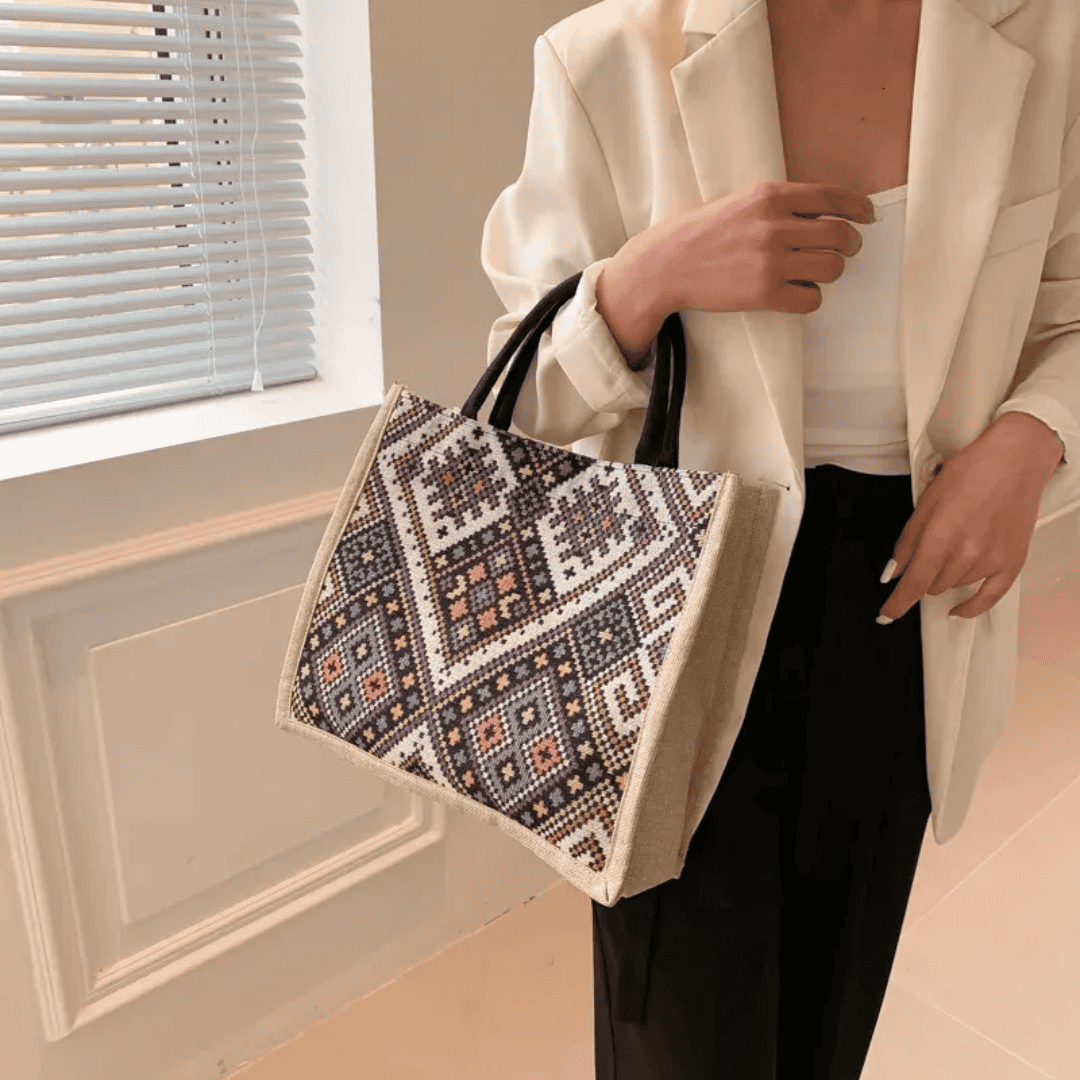Geometric Print Pattern Tote Bag