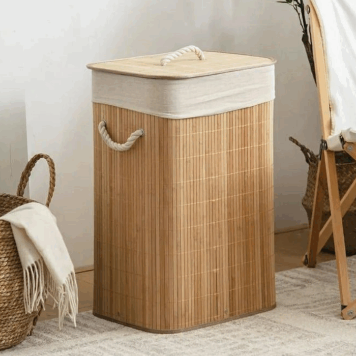Foldable Bamboo Wooden Basket