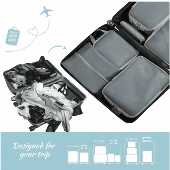 Set of 8 Compressible Packing Travel Storage Bags