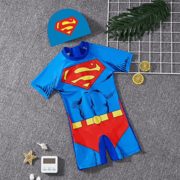 Kids Cartoon Themed Swimming Costumes with Cap