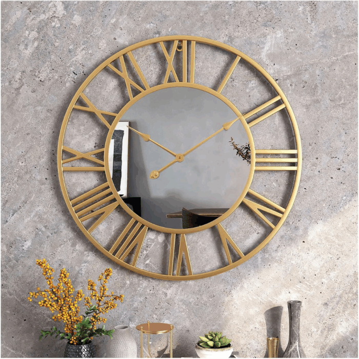 Wall Clock Metal with Mirror