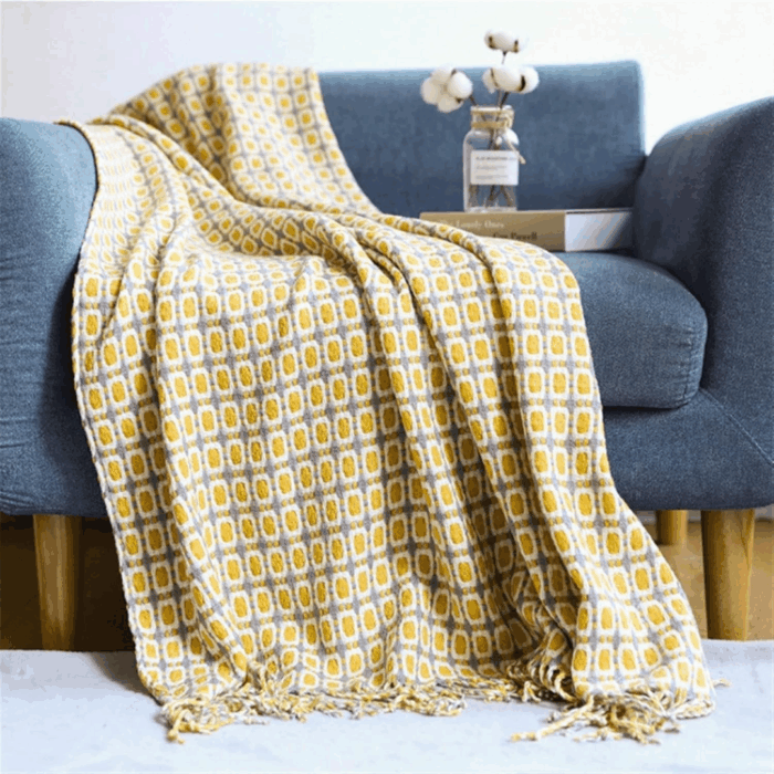 Printed Knitted Throw Blanket