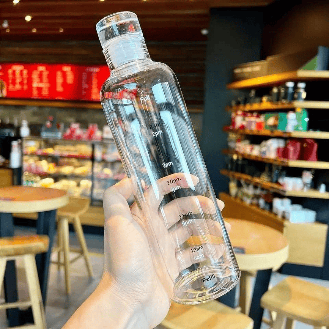 700ml Large Capacity Sports Water Bottle with Time Marker