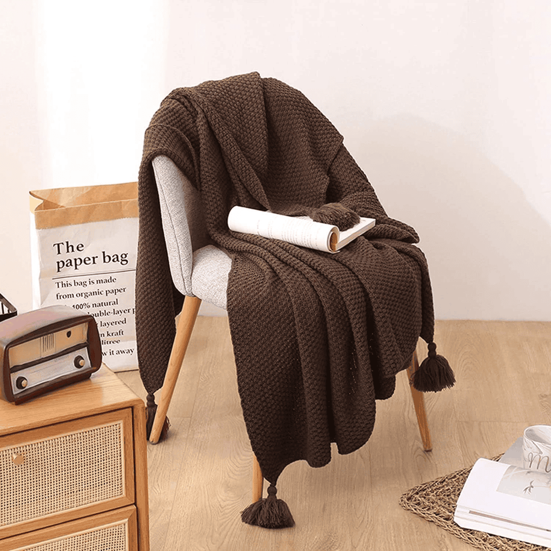 Knitted Throw Blanket Soft Decorative Blanket