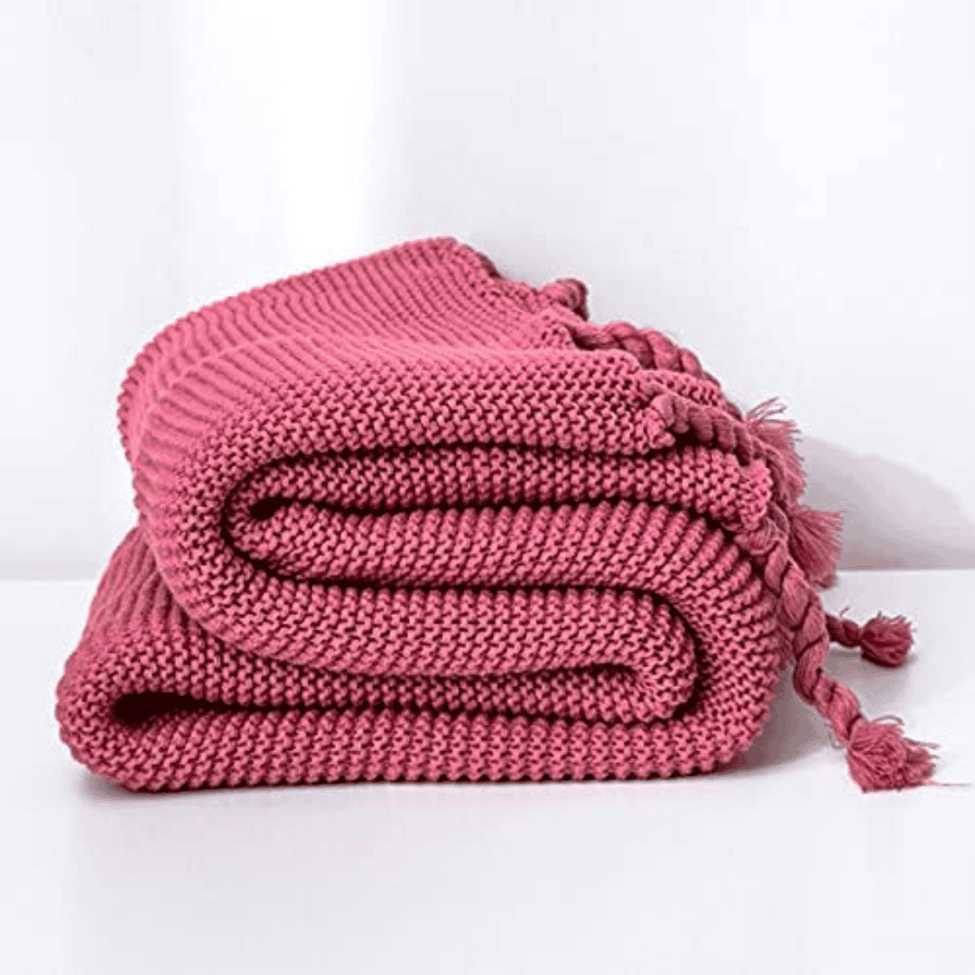 Super Soft Knitted Throw Blankets With Tassels