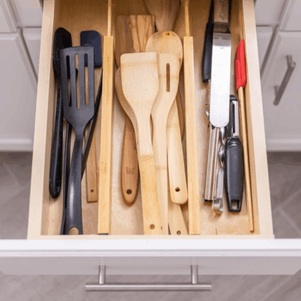 Drawer Dividers Set of 4pcs Bamboo Expandable Organizers