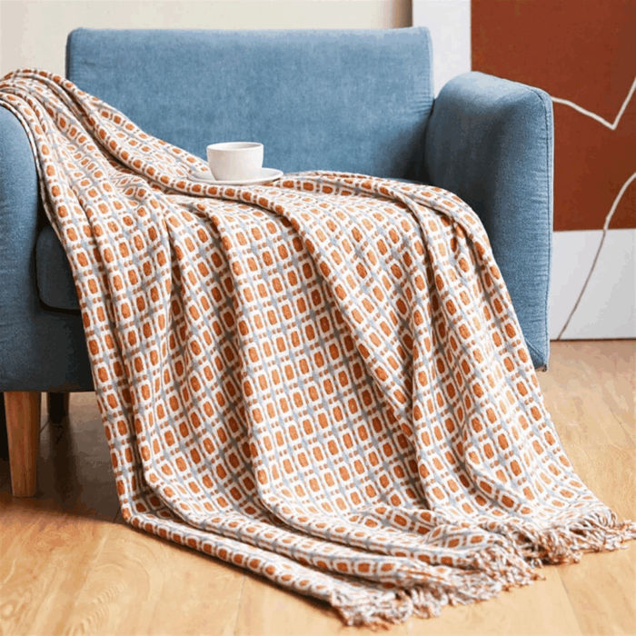Printed Knitted Throw Blanket