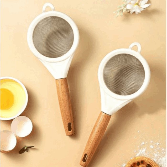 Wooden Handle Stainless Mesh Sieve