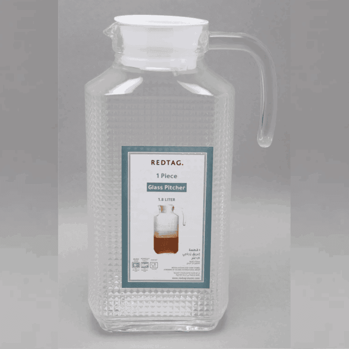 1.8L Ribbed Glass Jug