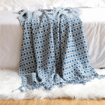 Printed Knitted Throw Blanket