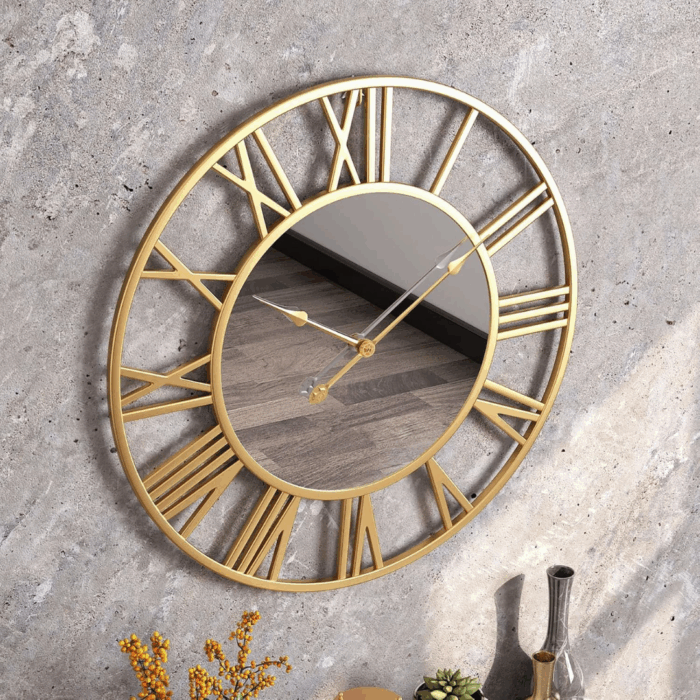Wall Clock Metal with Mirror