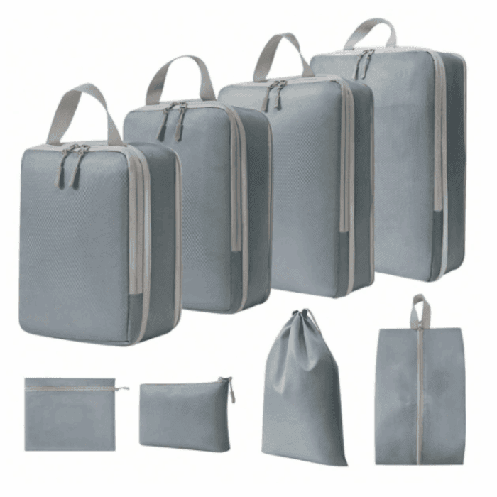 Set of 8 Compressible Packing Travel Storage Bags